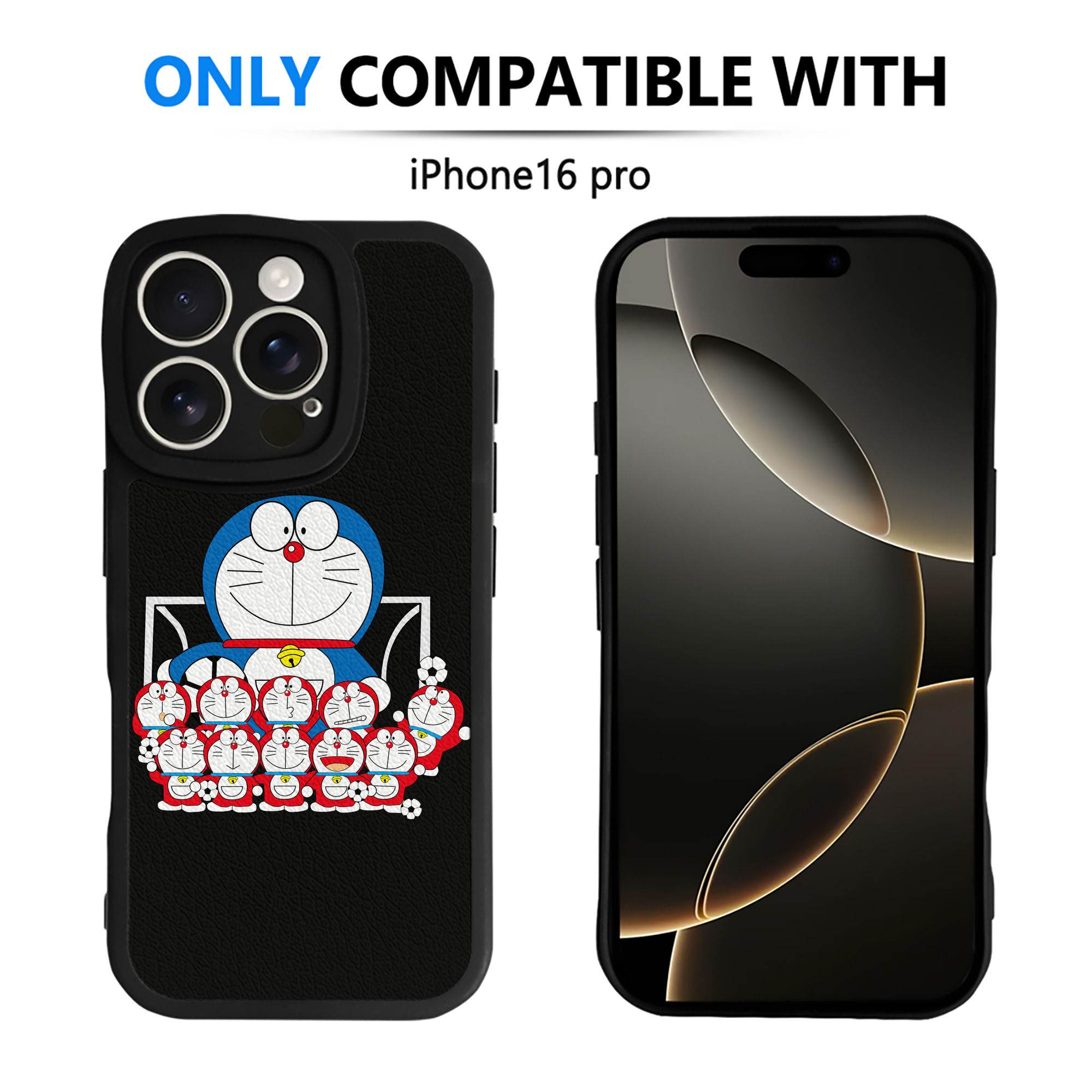 （画像用） ドラえもん Doraemon 【iPhone 16シリーズ対応】シリコンスマホケース（レザー調） 材質：シリコン